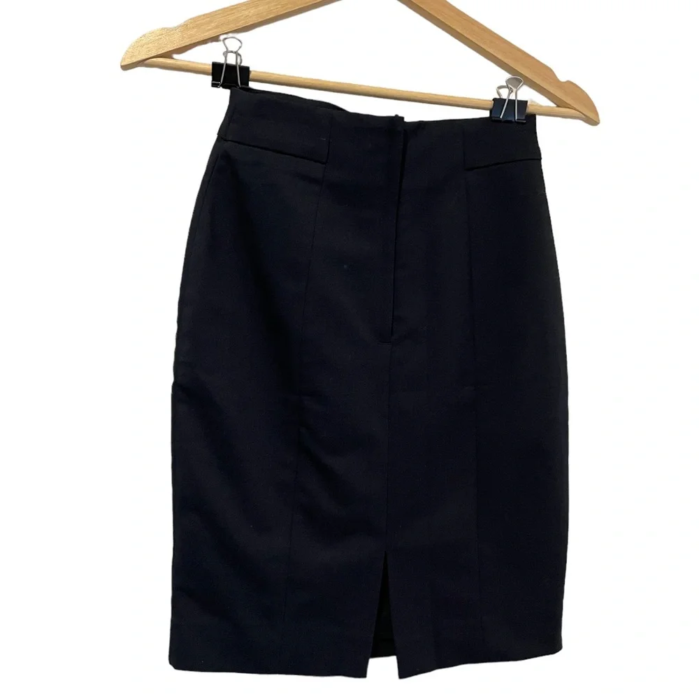 H&M Navy Blue High Waisted Pencil Skirt Size 2 - Picture 3 of 7